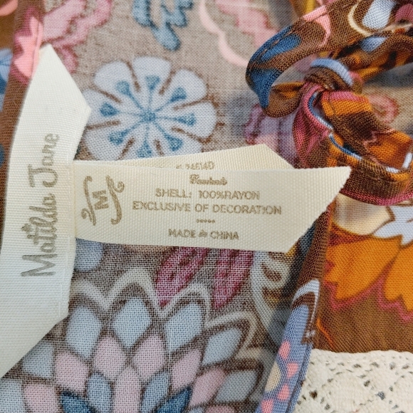 Matilda Jane Lace Floral Intermission Mini Dress Sz M Prairie Cottagecore Boho - Picture 10 of 11